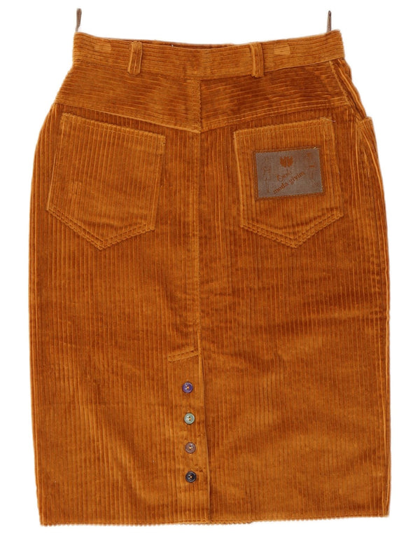 Falda de pana vintage para mujer IT 42 Mediana W28 Beige