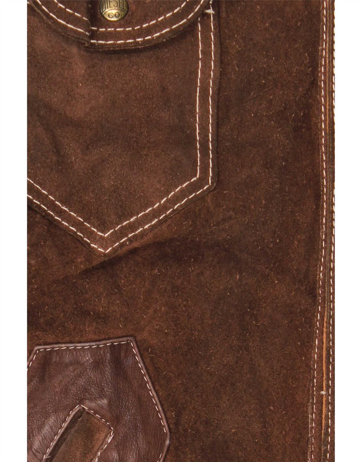 Diesel Chaqueta reversible para hombre UK 40 Large Marrón Cuero a cuadros