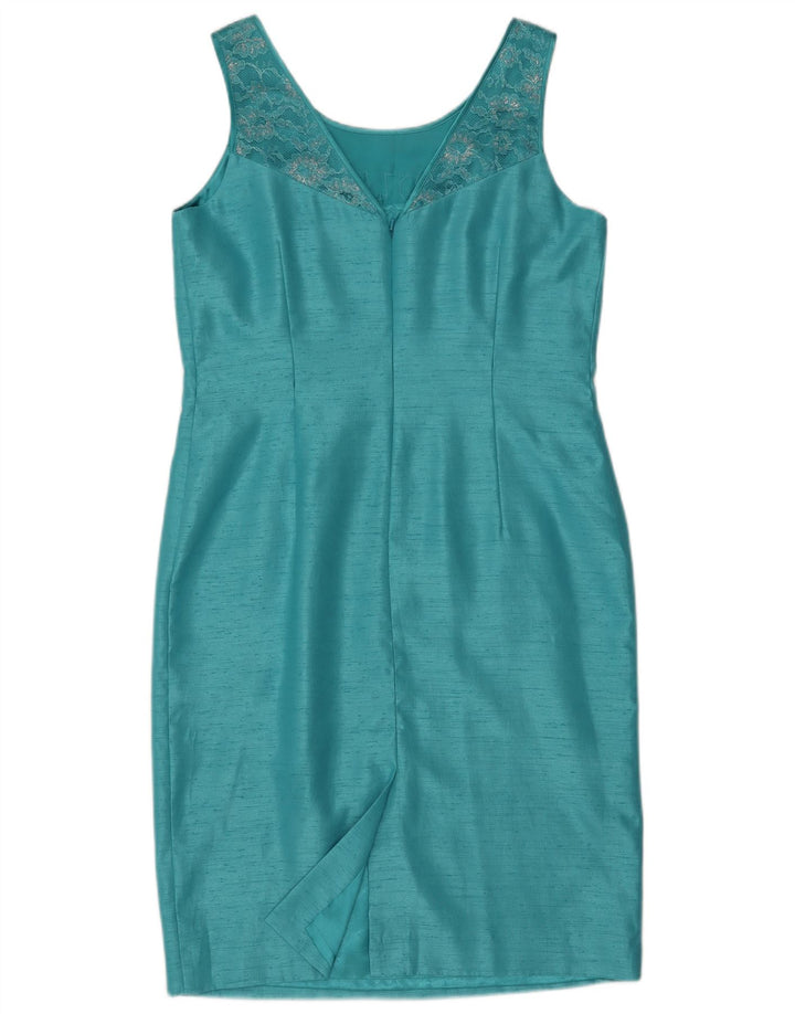 Jacques Vert Vestido tubo sin mangas para mujer UK 44 Poliéster azul medio