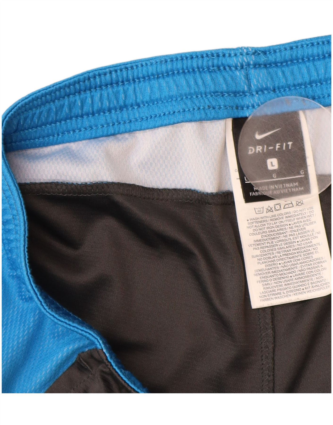 Nike - Pantalones cortos deportivos Dri Fit para hombre, poliéster color block, talla grande, color negro