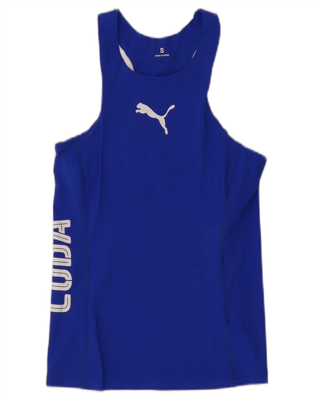 PUMA Camiseta sin mangas con gráfico Cuba para mujer UK 8 Small Blue Polyamide