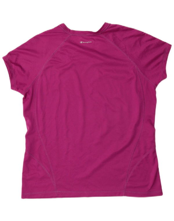 Champion Womens T-Shirt Top UK 18 XL Pink Polyester