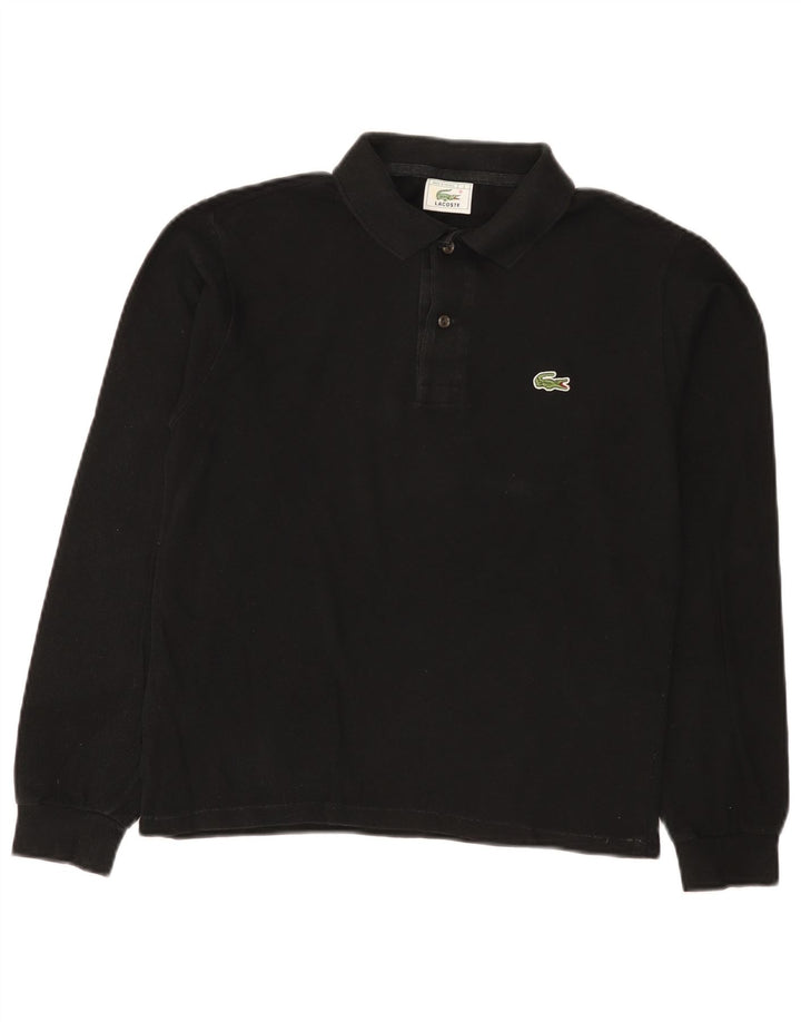 Lacoste Polo de manga larga para hombre talla 3 pequeño negro