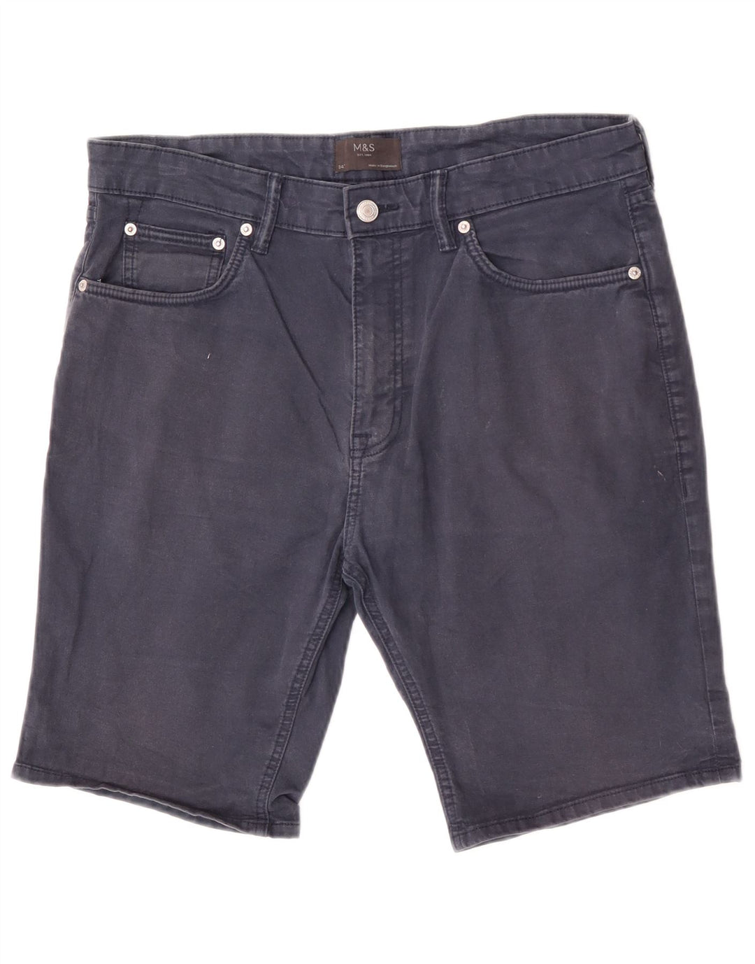 Marks & Spencer Pantalones cortos casuales para hombre W34 Grande Algodón azul marino