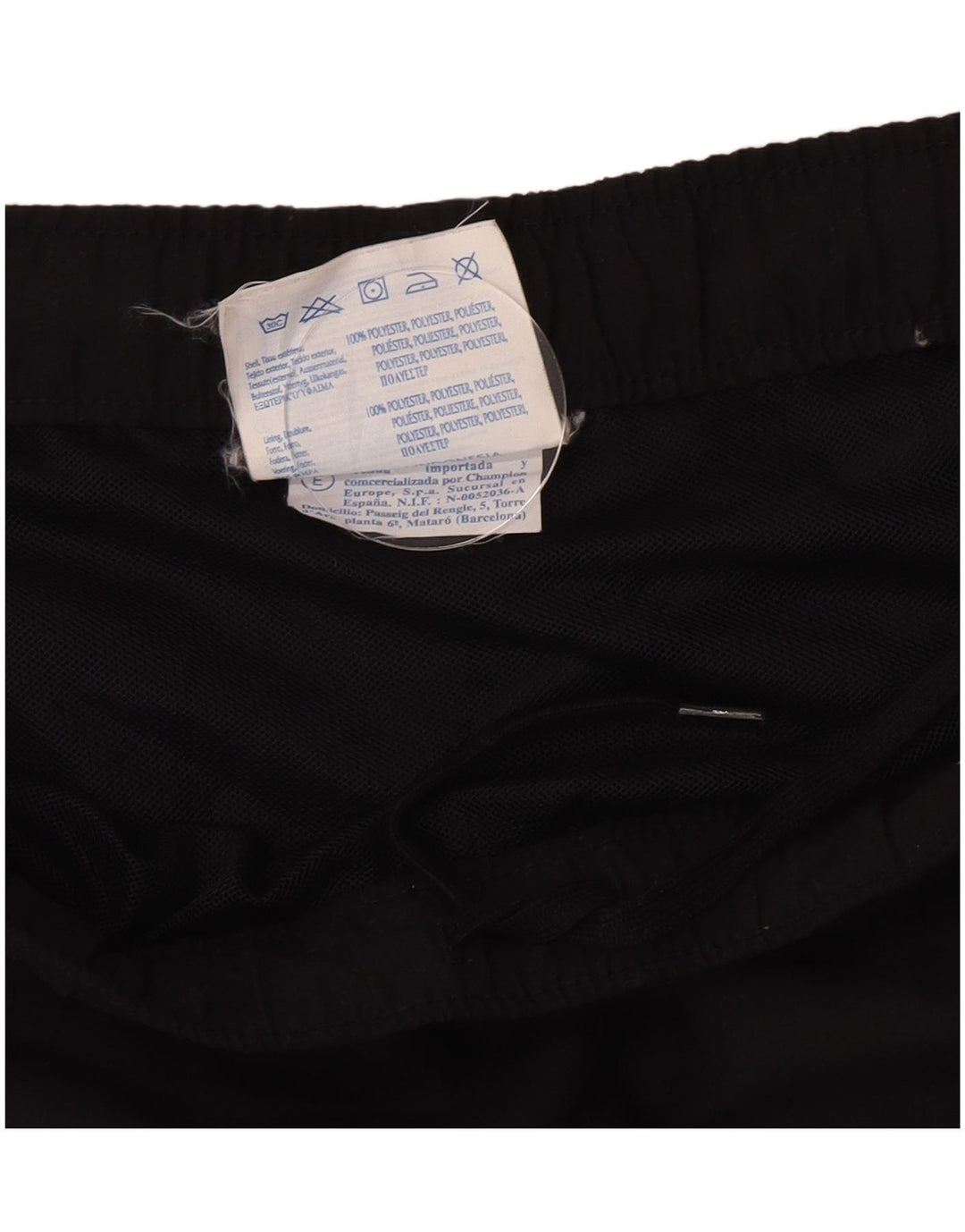 Champion Pantalones cortos deportivos para hombre poliéster negro grande