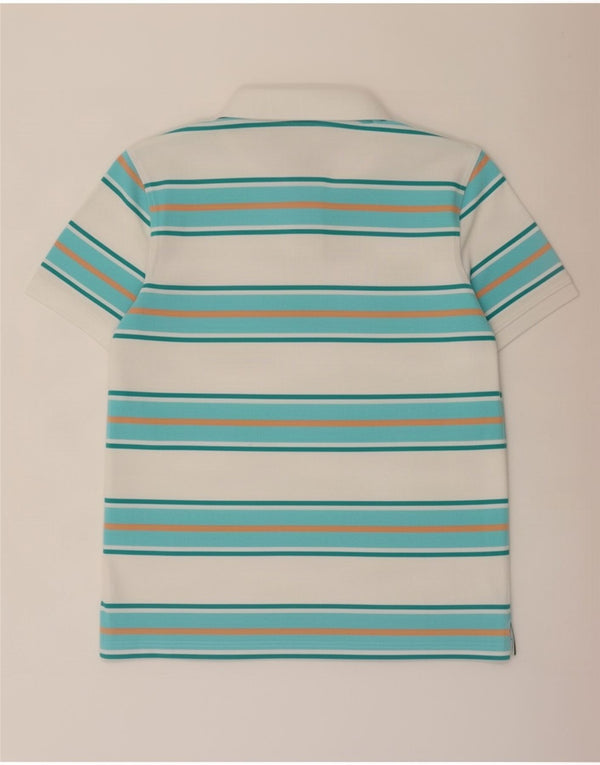 Crew Clothing Polo para hombre de algodón a rayas azul medio