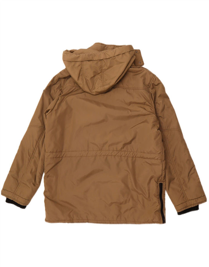 ASTROLABIO Chaqueta acolchada con capucha para hombre UK 42 XL Nylon marrón