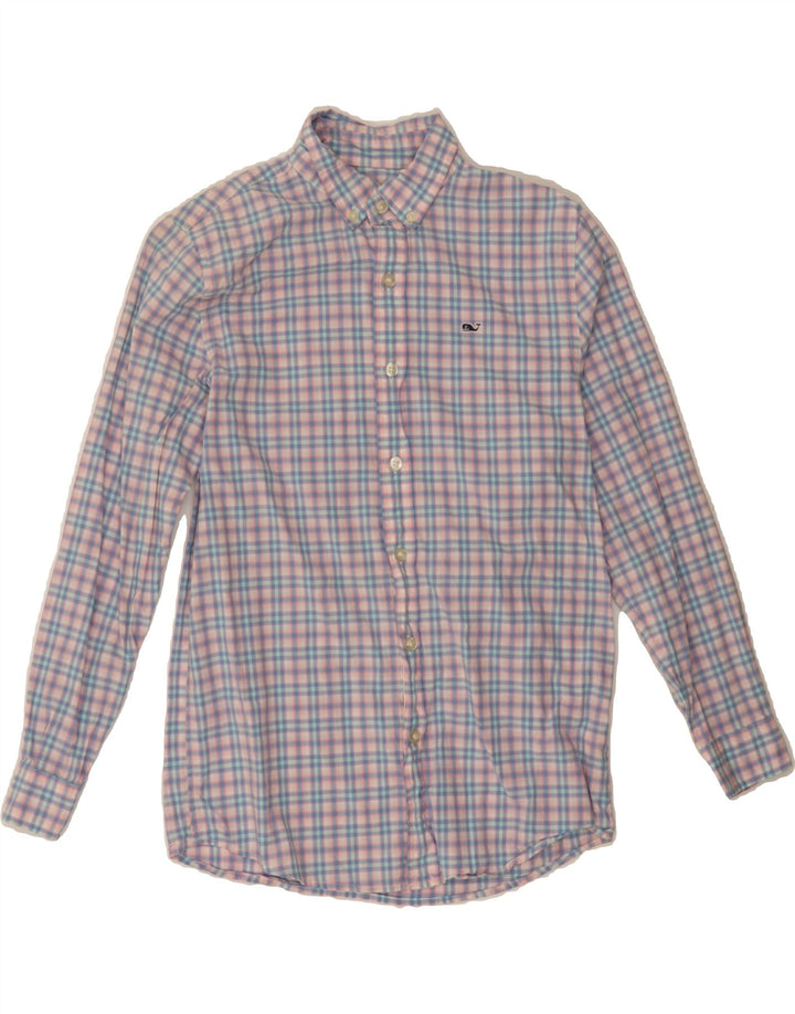 VINEYARD VINES Boys Shirt 12-13 Years Medium Blue Check Cotton Vintage Vineyard Vines and Second-Hand Vineyard Vines from Messina Hembry 