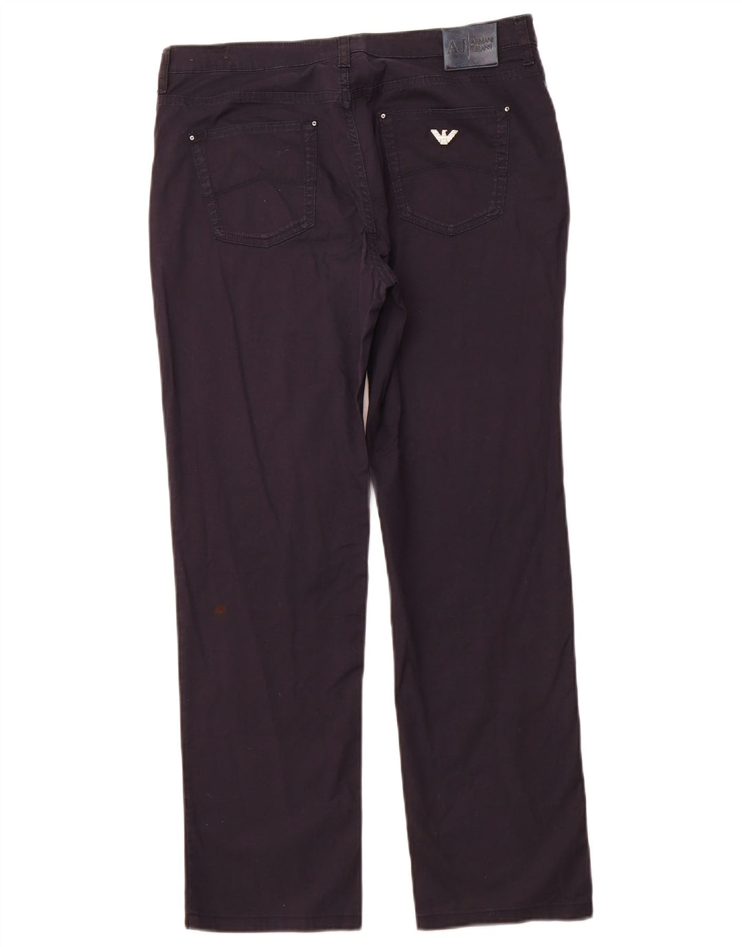 ARMANI Mujer Magnolia Pantalones Casuales Rectos W31 L28 Algodón Azul Marino