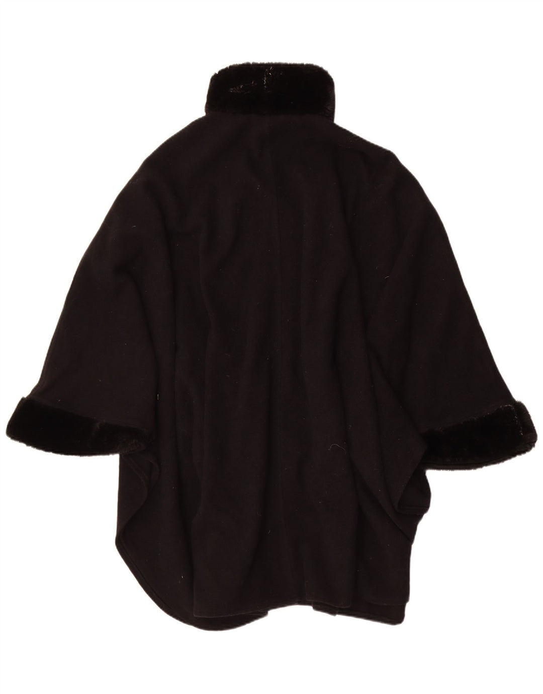 Vintage Mujer Poncho Abrigo Un Tamaño Negro