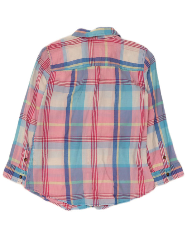 Abercrombie & Fitch Camisa de manga 3/4 para mujer UK 10 Small Pink Check Cotton