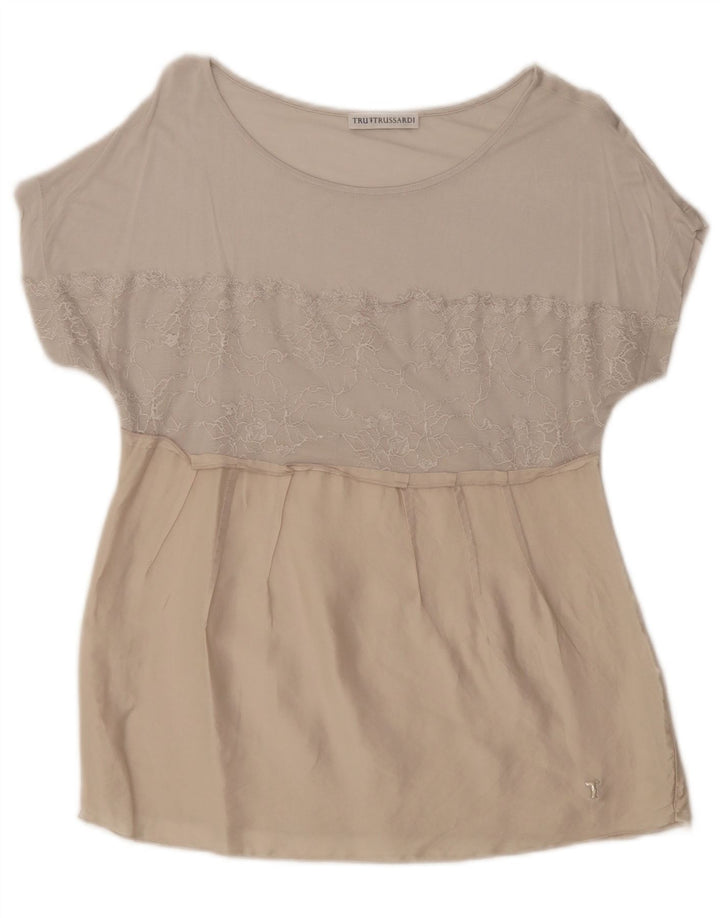 Trussardi Blusa para Mujer Top UK 44 Large Beige