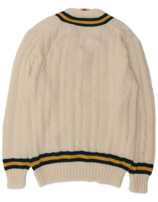 Gray-Nicolls Jersey con cuello en V para hombre UK 44 XL Acrílico a rayas blancas