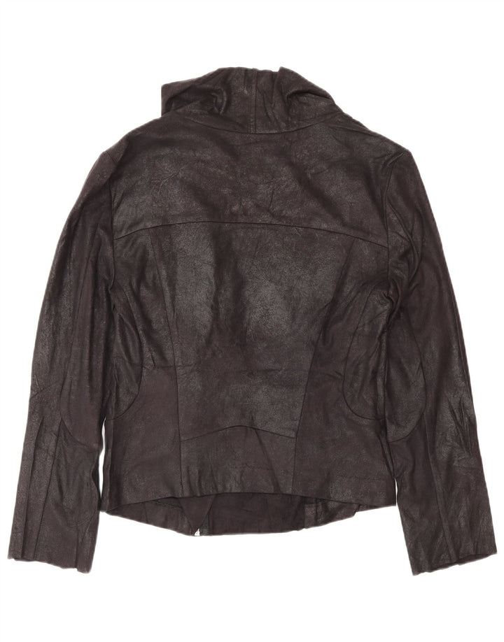 Calvin Klein Chaqueta Bomber de Piel sintética para Mujer UK 10 Small Black Biker
