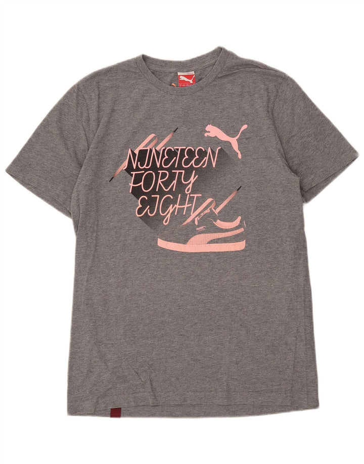 Puma Hombre Camiseta Gráfica Top Gris Medio