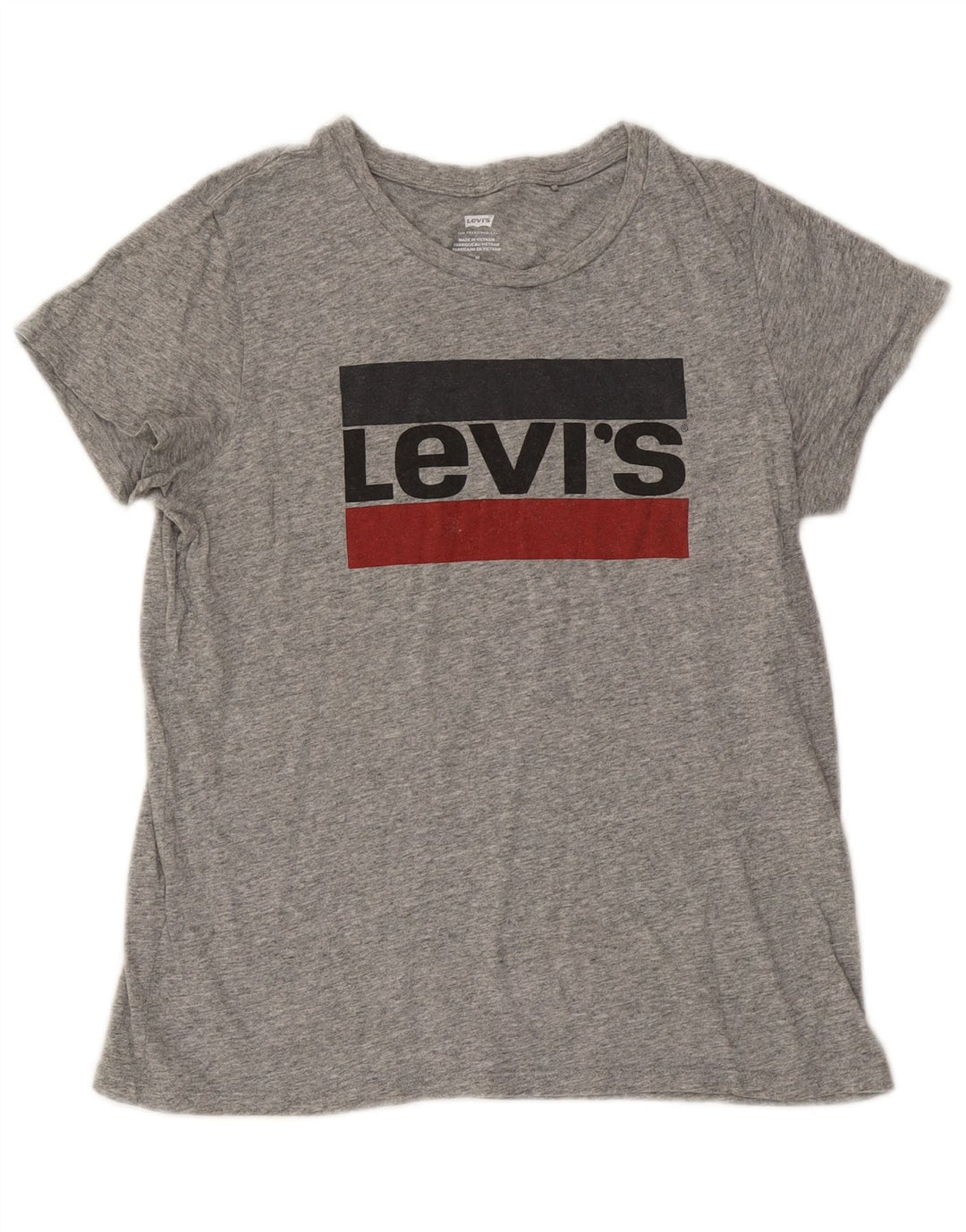 LEVI'S Camiseta gráfica para mujer Top UK 44 Gris medio moteado