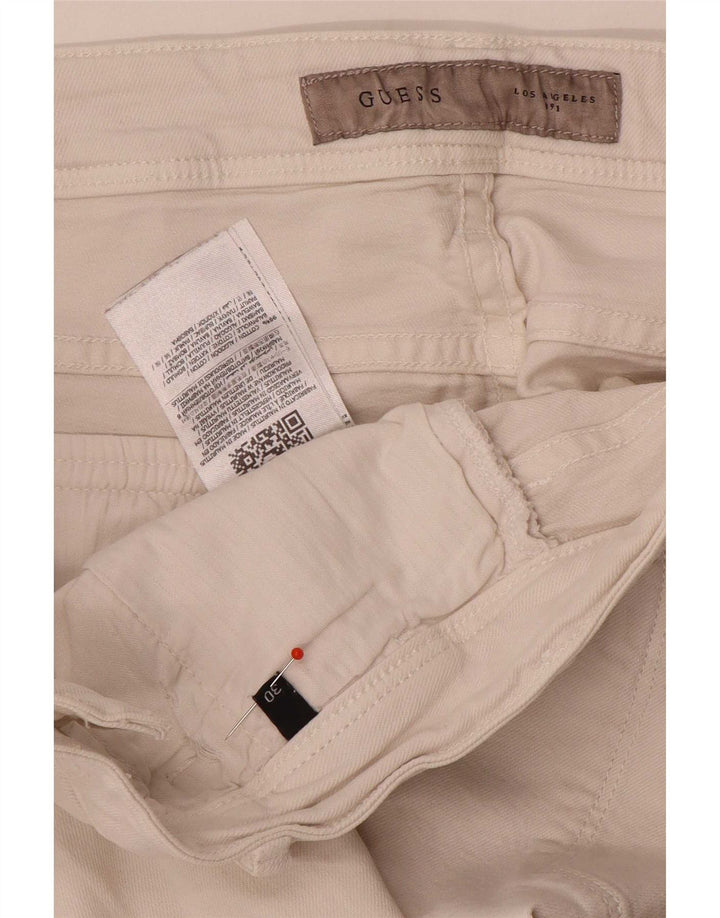 Guess Pantalones Cortos Chinos Para Hombre W30 Algodón Blanco Mediano