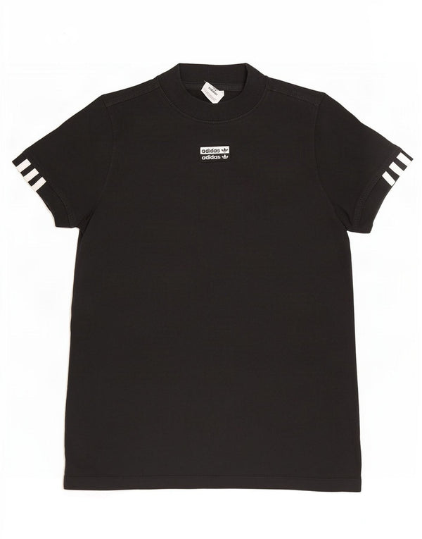 Adidas Camiseta gráfica para mujer Top UK 10 Small Black Cotton