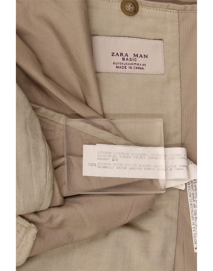 ZARA Chaqueta Blazer De 2 Botones Para Hombre EU 54 XL Algodón Beige