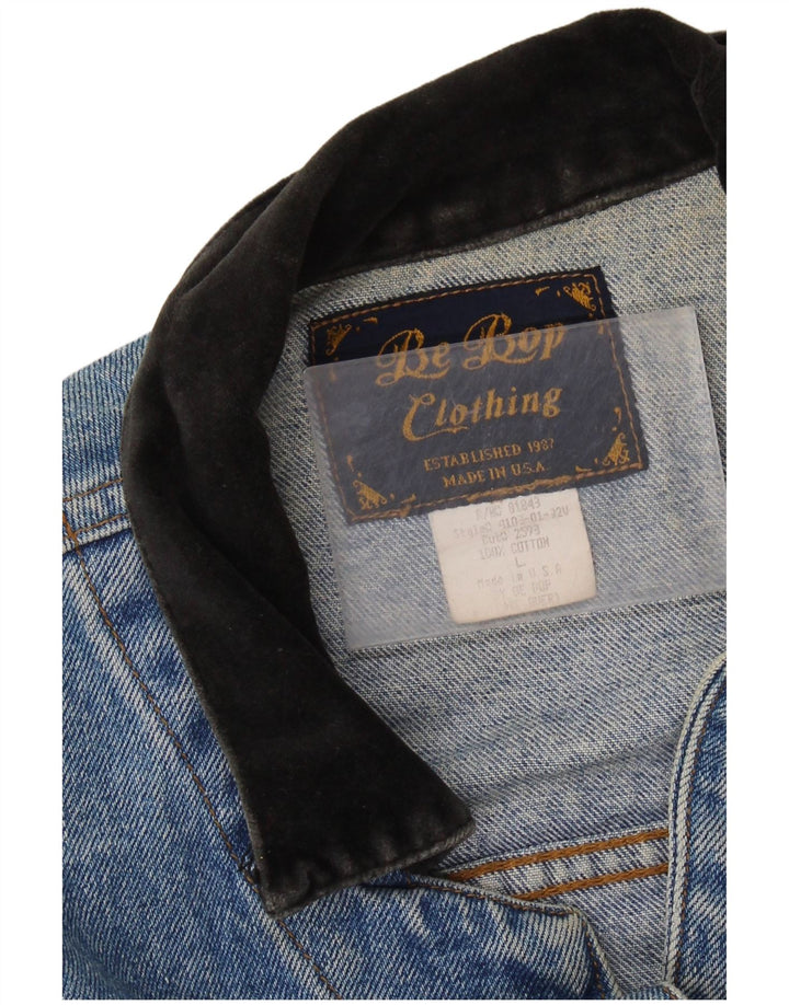Vintage mujer chaqueta de mezclilla Reino Unido 14 algodón azul grande