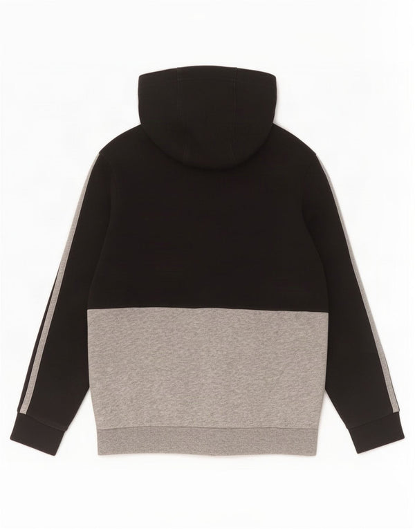 Adidas Sudadera con capucha y cremallera para niños 9-10 años Algodón negro con bloques de color