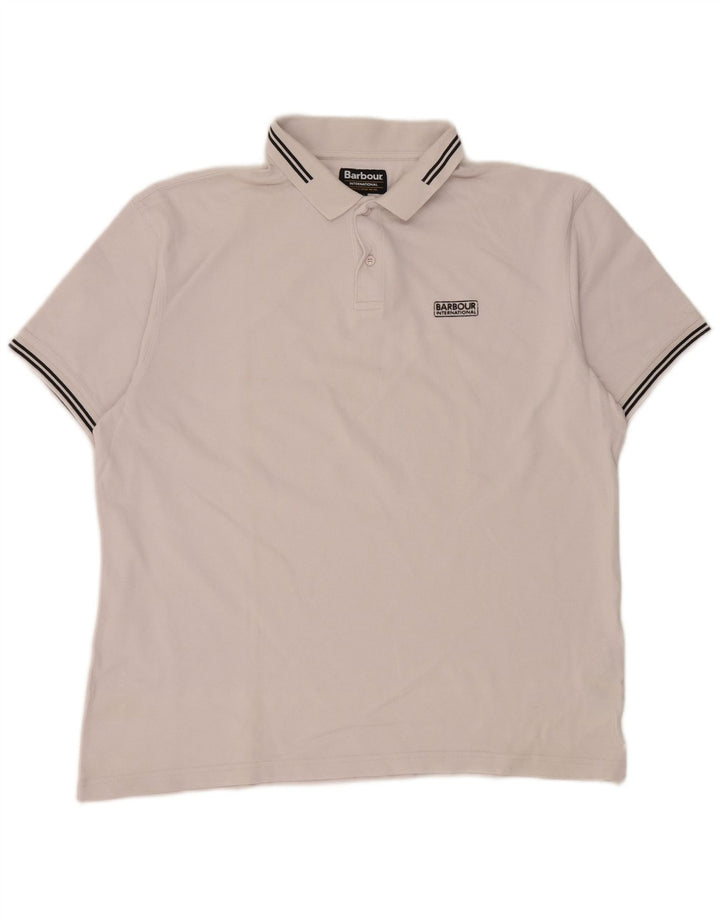 BARBOUR Polo para hombre 2XL Algodón a rayas blancas