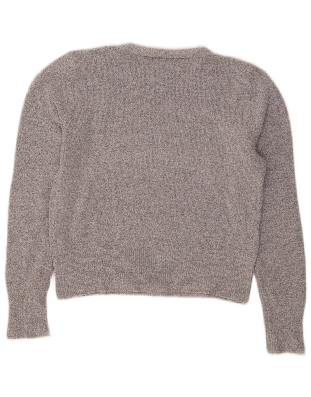 Oasis - Jersey corto con cuello redondo para mujer, talla 40, acrílico gris medio