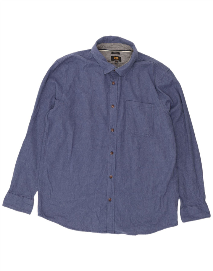 Camisa elástica Lee Hombre XL Algodón azul