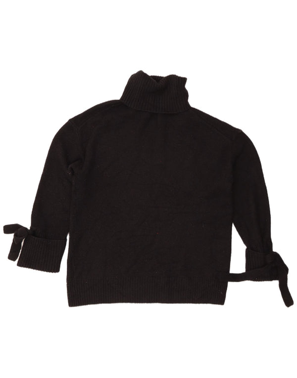 Zara Womens Oversized Roll Neck Jumper Sweater UK 14 Medium Black Acrylic