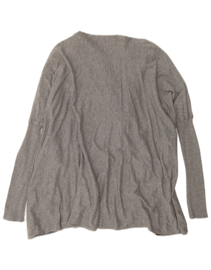All Saints Jersey extragrande con cuello en V para mujer UK 44 Gris medio