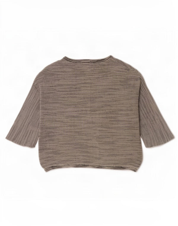 Massimo Dutti Top Extragrande Mujer Manga 3/4 UK 40 Small Gris Moteado