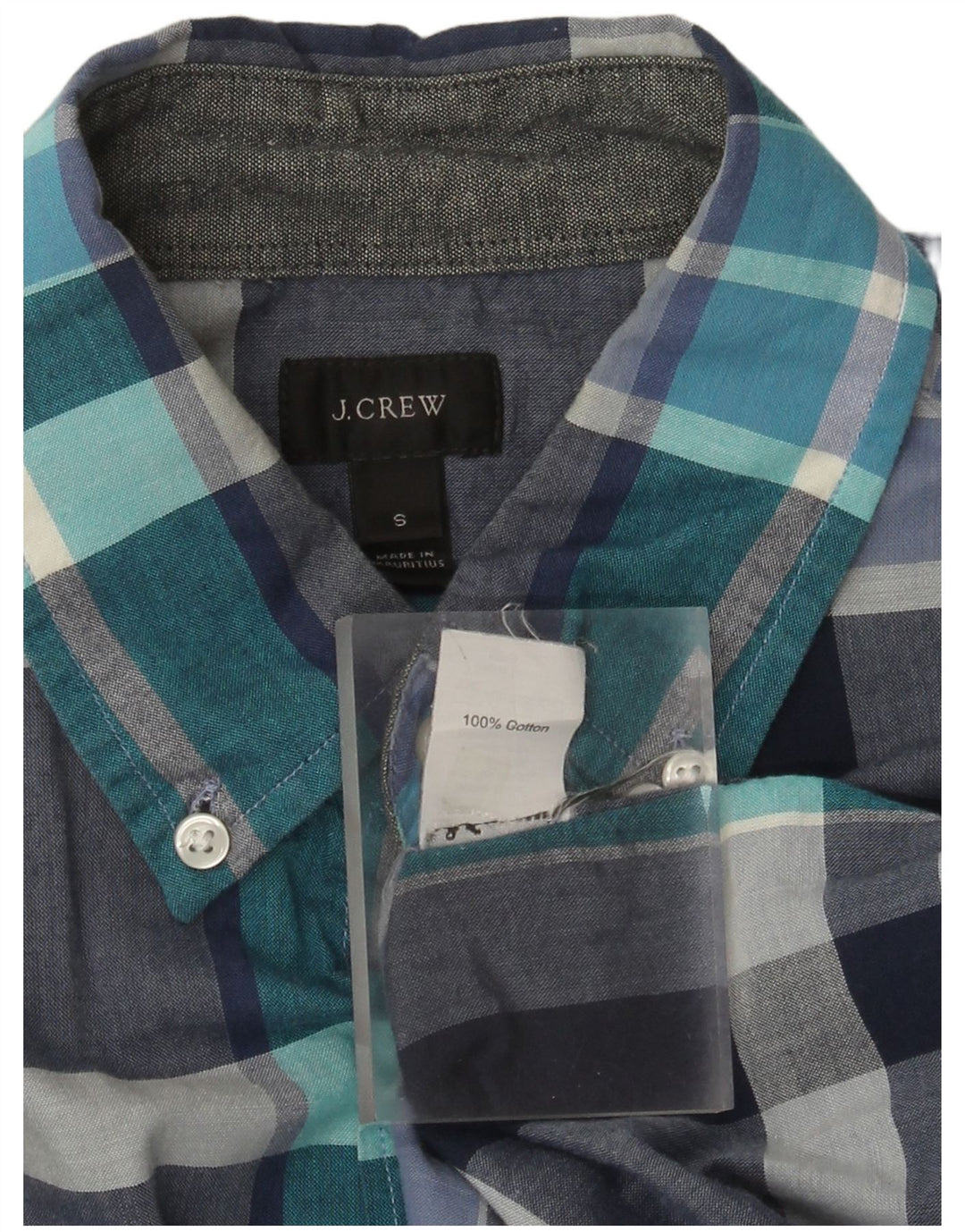 Camisa J. Crew para hombre de algodón a cuadros azules pequeños