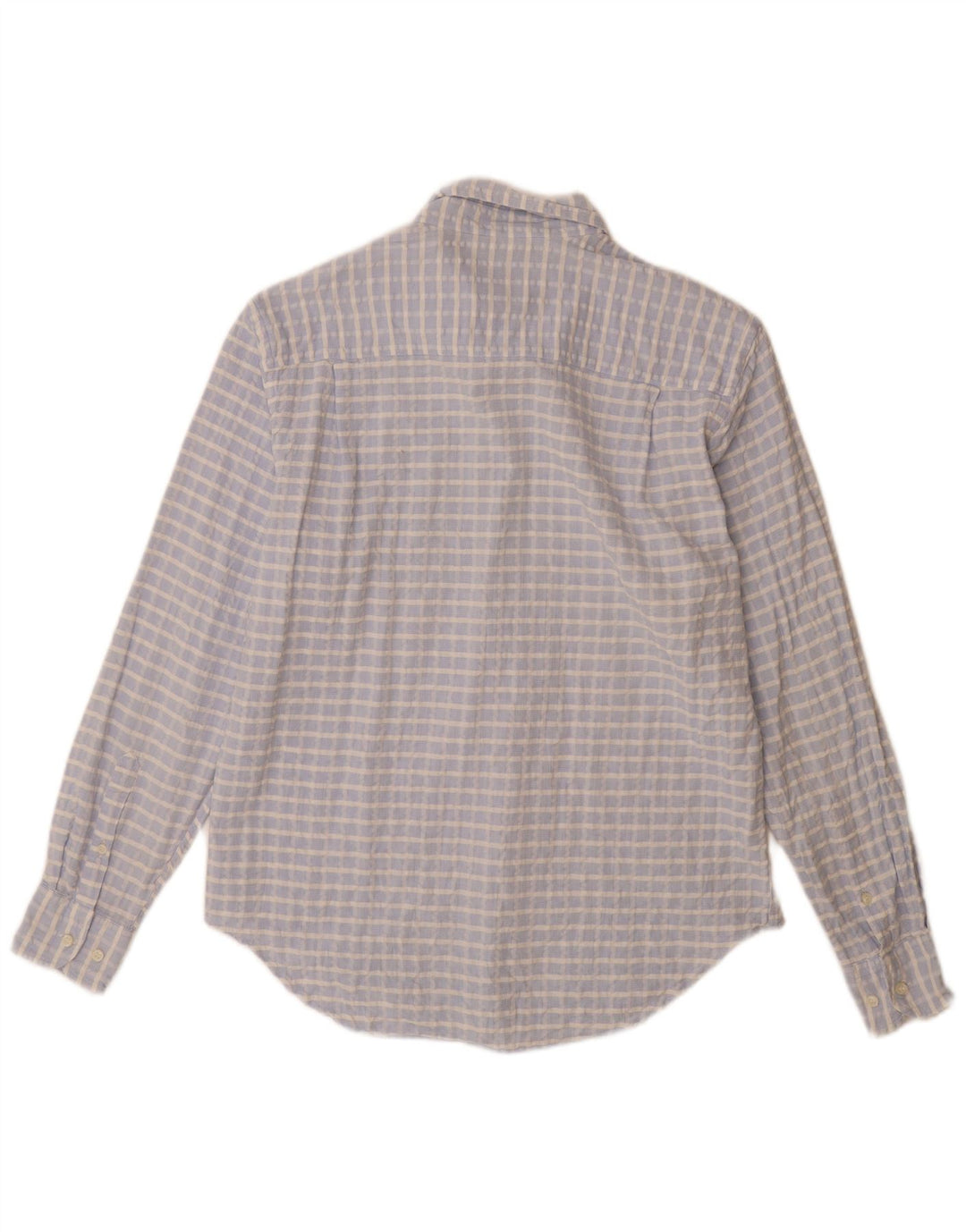 Camisa Trussardi Hombre Talla 41 16 Algodón Cuadros Azul Grande
