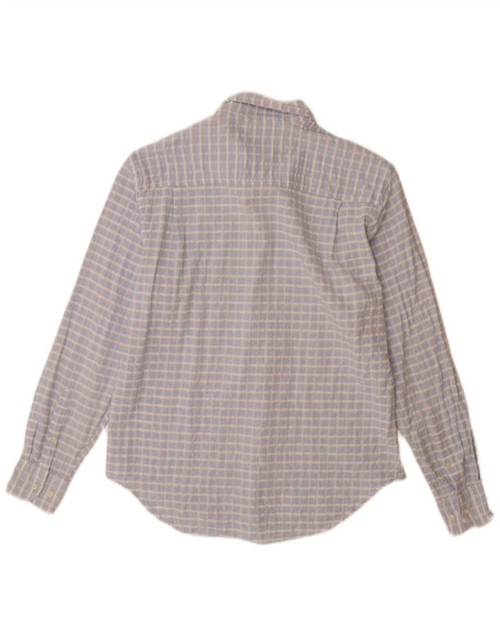 Camisa Trussardi Hombre Talla 41 16 Algodón Cuadros Azul Grande