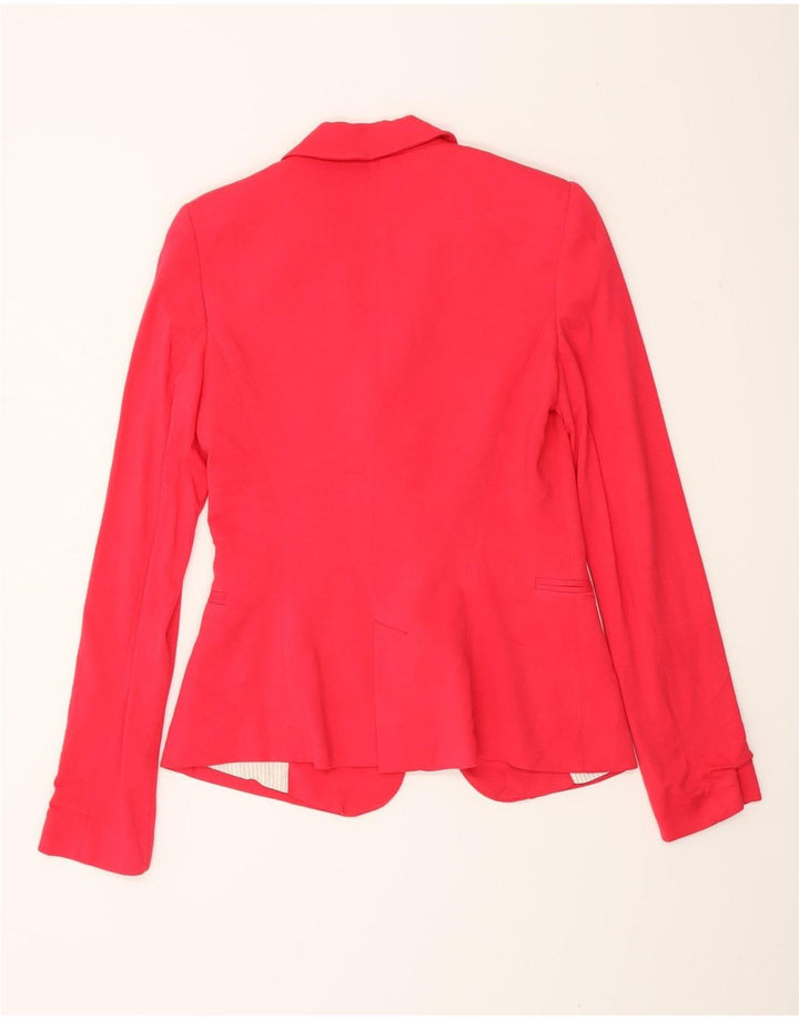 Zara Mujer Chaqueta Blazer De 1 Botón UK 10 Small Viscosa Rosa
