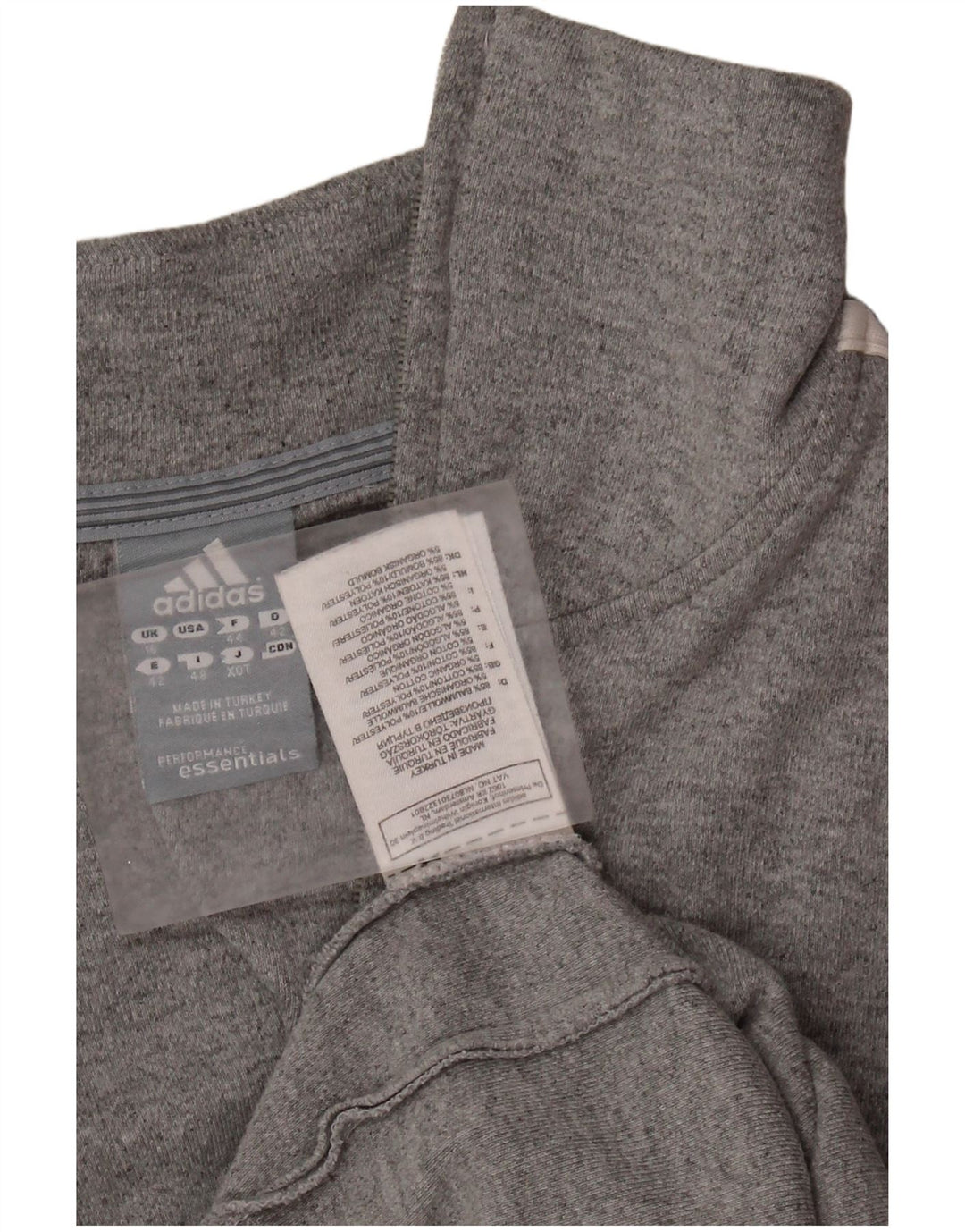 ADIDAS Chaqueta de chándal para mujer Reino Unido 16 Grande Gris Algodón