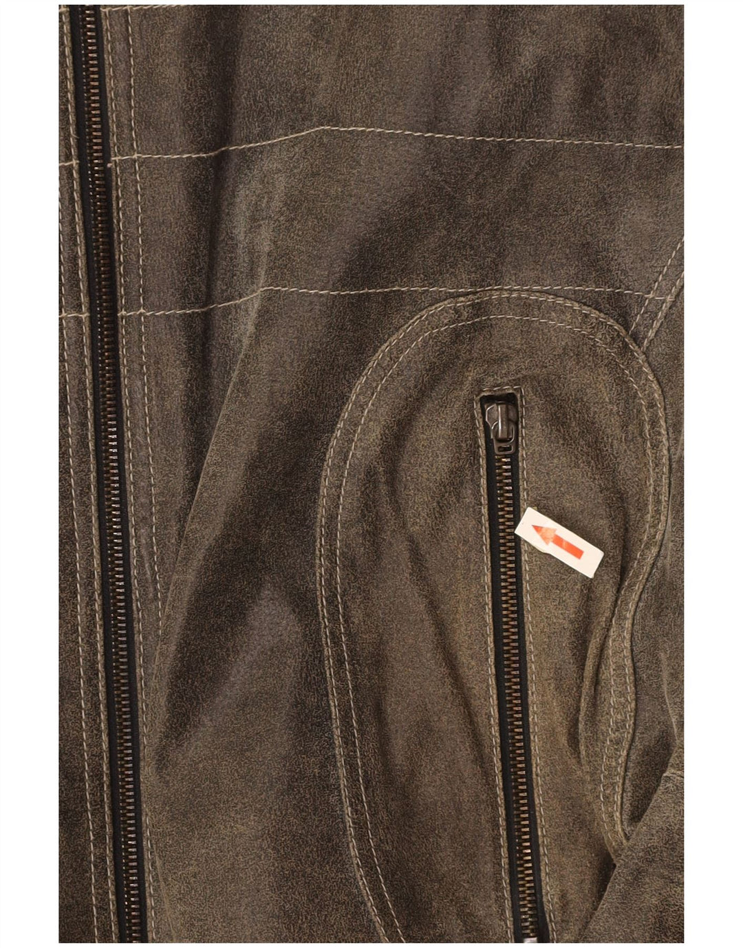 EXPLORER Chaqueta de cuero para hombre UK 40 Large Gris Colorblock Leather