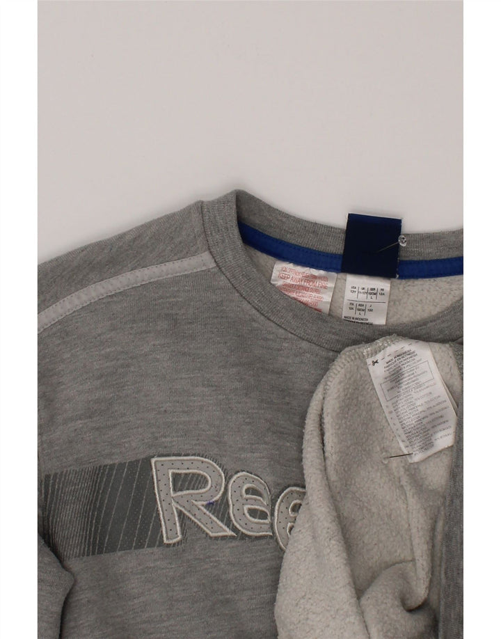 Reebok Sudadera gráfica para niños 11-12 años Gris Algodón