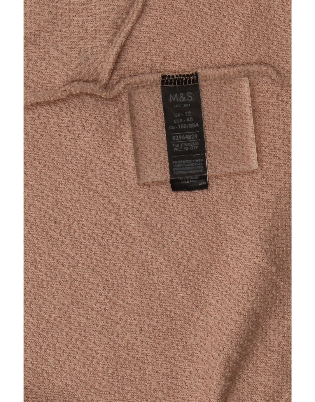 Marks & Spencer - Cárdigan abierto largo para mujer, talla 40, color rosa medio