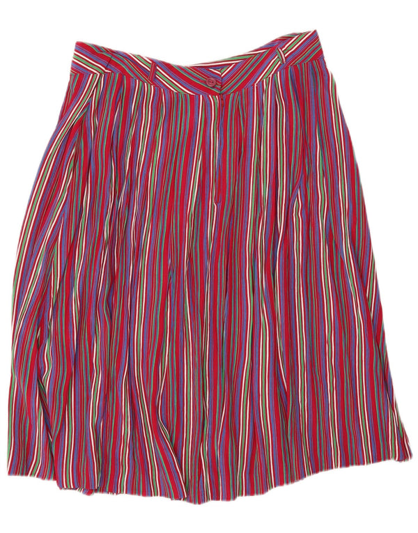 Falda plisada vintage para mujer IT 46 Grande W28 Pinstripe multicolor