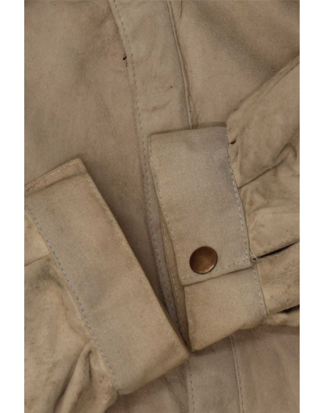 Vintage hombres ante Racer chaqueta IT 50 grande beige colorblock cuero
