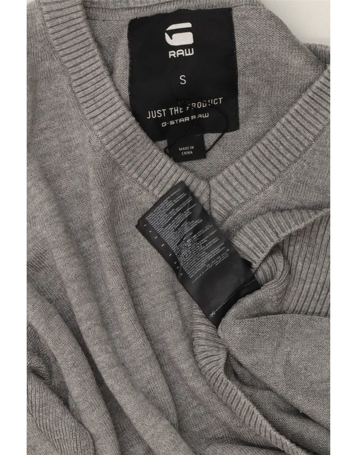 G-Star Hombre Jersey con Cuello en V Jersey Pequeño Gris Algodón