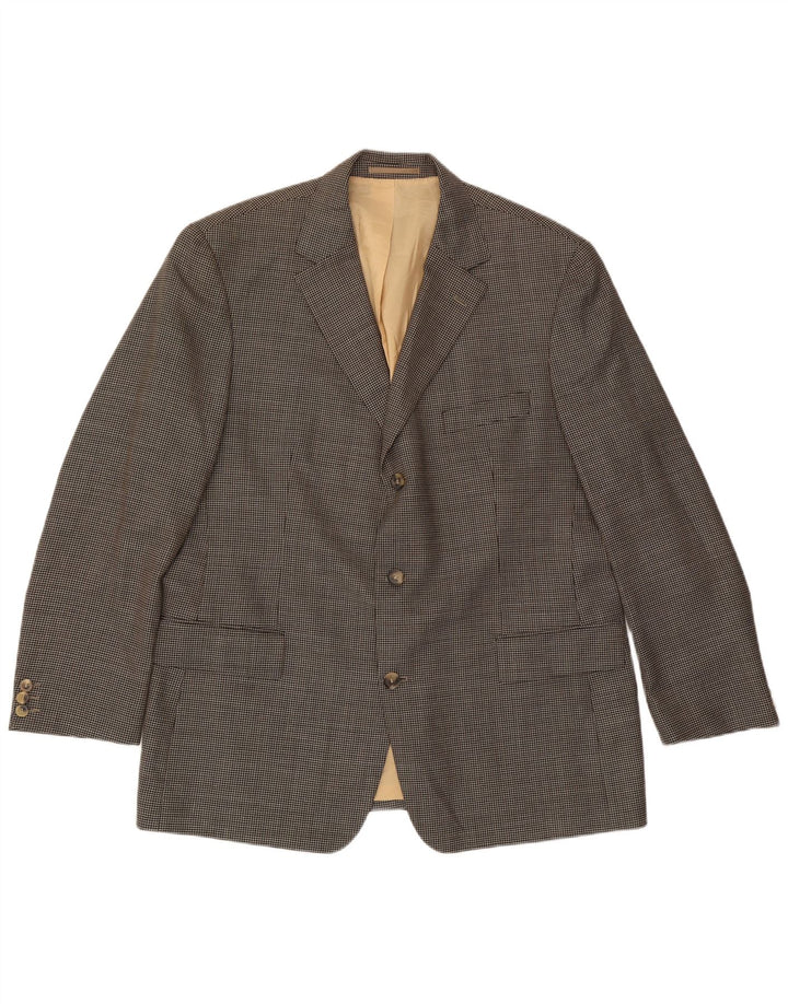 Hugo Boss Chaqueta tipo blazer de 3 botones para hombre UK 42 XL Gris a cuadros