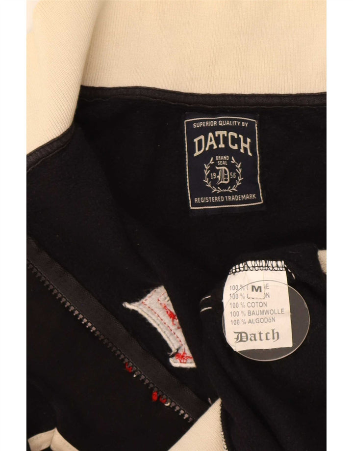Datch Chaqueta superior de chándal con gráfico para hombre Algodón color block en negro mediano