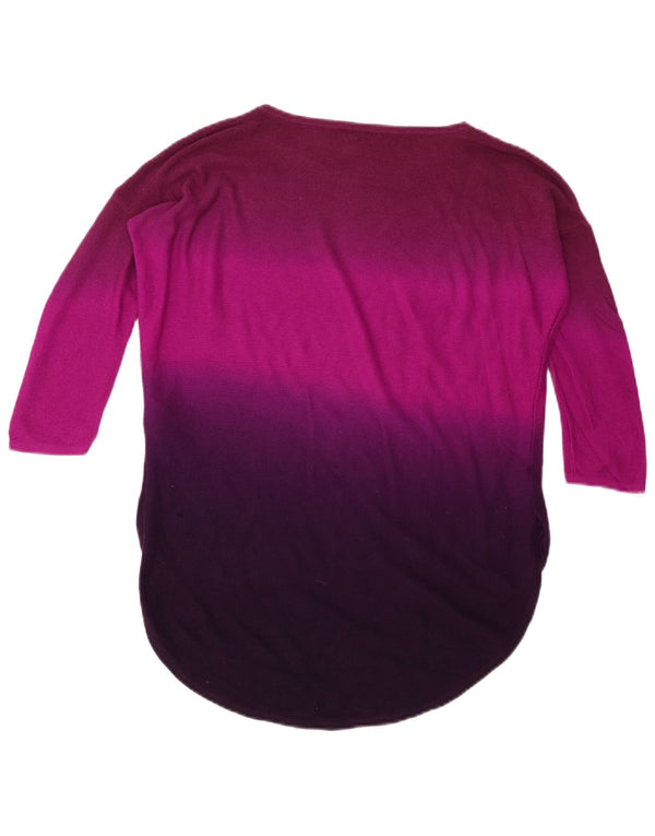 Phase Eight Top para mujer manga 3/4 UK 46 Viscosa con bloques de color morado grande