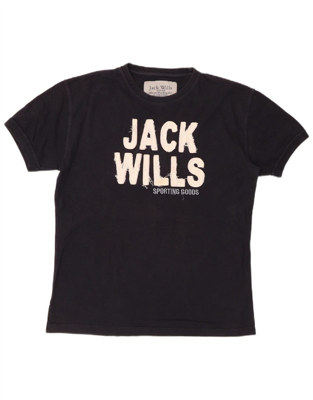 JACK WILLS Camiseta gráfica para hombre Top Medium Black Cotton