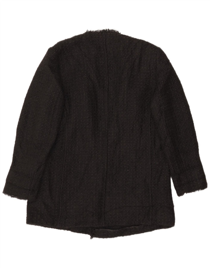Massimo Dutti Chaqueta Blazer para Mujer EU 42 Grande Acrílico Negro