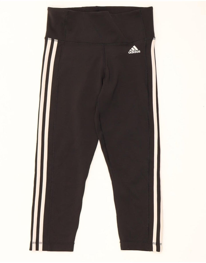 Adidas Climalite Capri Leggings para mujer Reino Unido 8/10 Pequeño Negro Poliéster