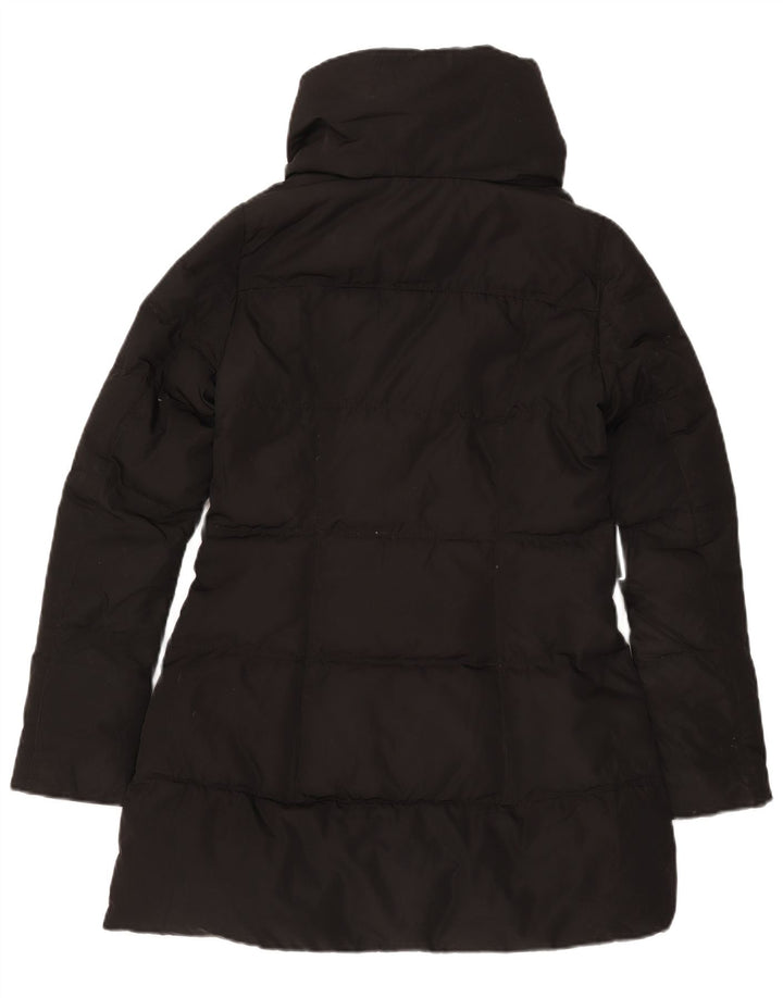 Zara Mujer Abrigo Acolchado UK 40 Pequeño Poliéster Negro