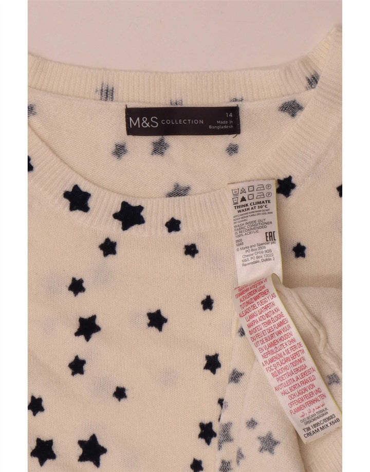 Marks & Spencer Jersey con cuello barco para mujer, talla 40, color blanco